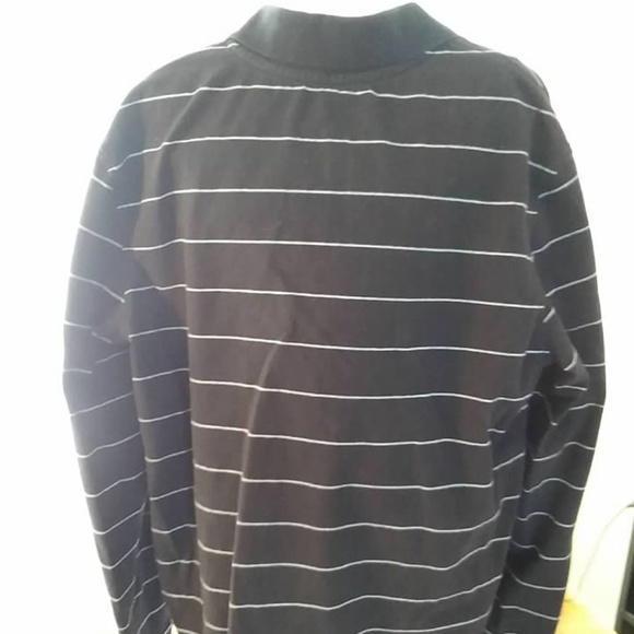 Mens Black Gray St. John's Bay Long Sleeve Polo Lg - Picture 2 of 6